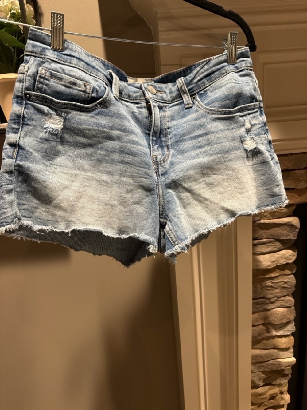 BKE Light Wash Distressed Denim Shorts